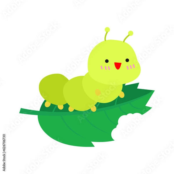 Obraz caterpillar with leaf