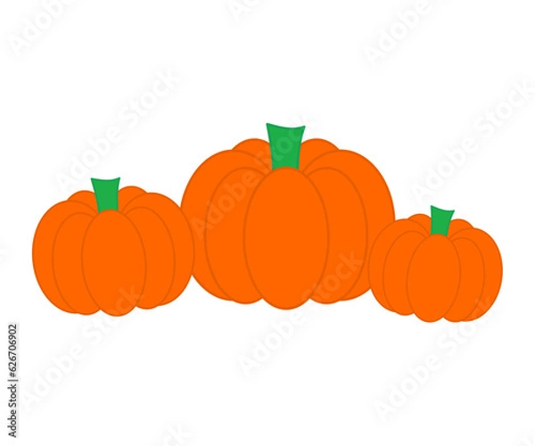 Obraz Orange pumpkin vector isolated on a white background