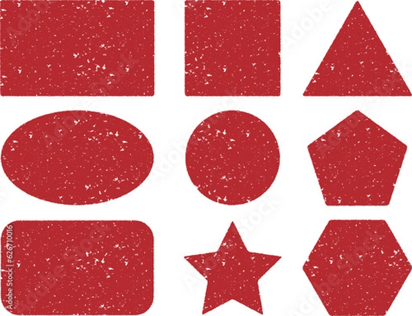 Obraz 赤いスタンプ素材、ベクターフレームセット