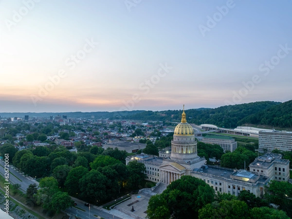 Fototapeta Aerial View of the West Virginia State Capitol Complex