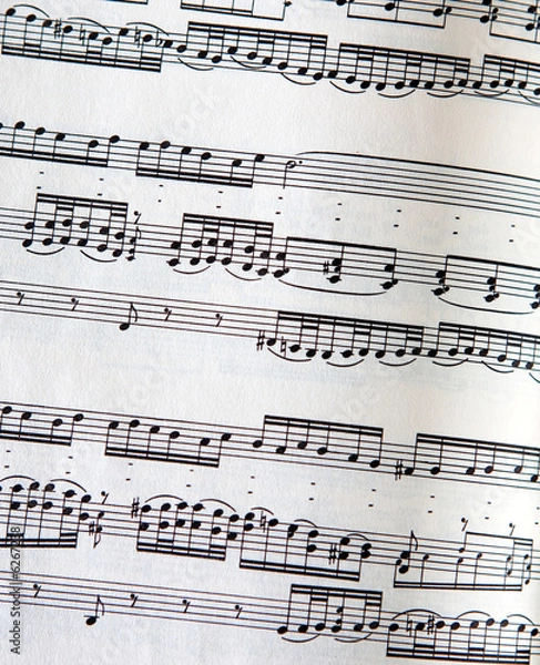 Fototapeta A page of music with detailed paper texture