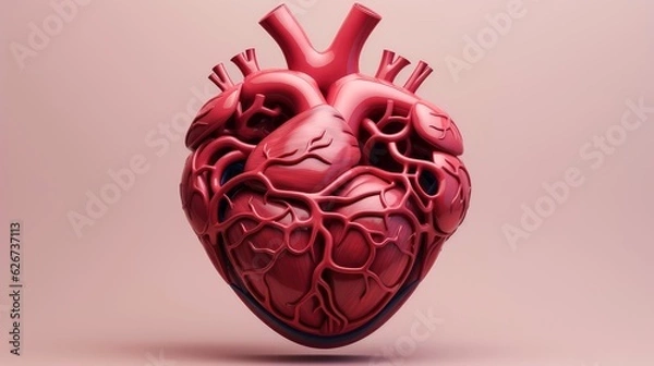 Obraz 3D illustration of the human organ systems, Human internal organs. Anatomy. Nervous, circulatory, digestive, excretory, urinary,and bone systems. Medical education concept, Generative AI illustration
