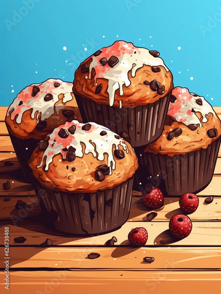 Obraz a muffins illustration created by generative AI