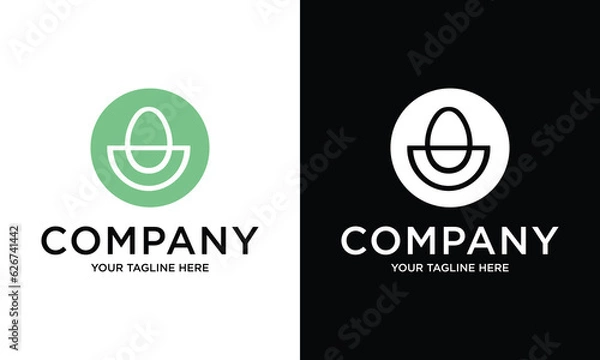 Fototapeta abstract, egg circle logo design template.