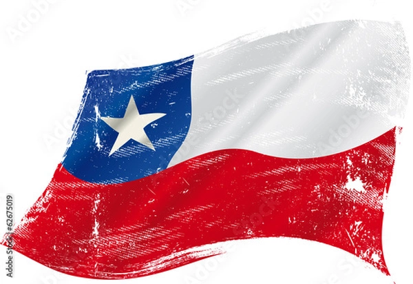 Obraz Chilijska flaga grunge