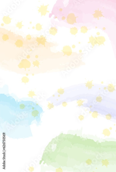 Fototapeta カラフル　水彩　和柄　背景