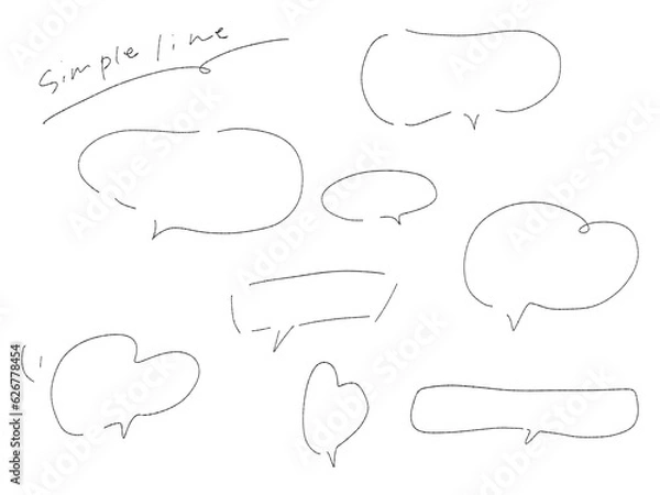 Fototapeta シンプルな手描きの吹き出し、ベクター素材