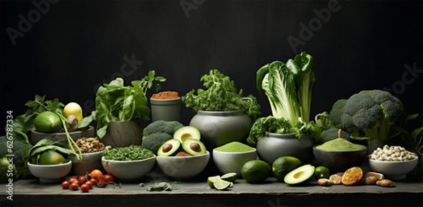 Obraz Fruits and vegetables. Generative AI.