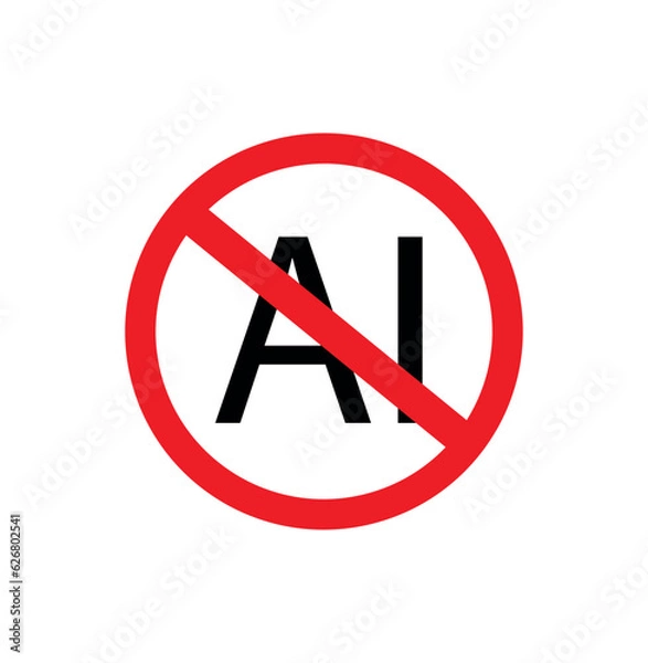Obraz artificial intelligence sign on white background
