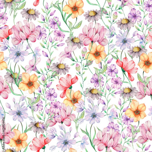 Obraz Watercolor Floral Seamless Pattern Design