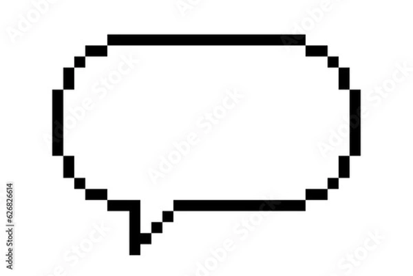 Obraz Simple line drawing of a pixel speech bubble
