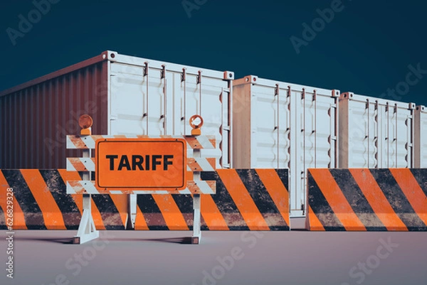 Obraz Background of the Concept of Trade War by Tariff Barriers, 3d rendering