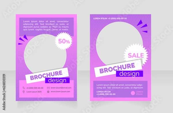 Fototapeta Special offers on cosmetic products blank brochure design. Template set with copy space for text. Premade corporate reports collection. Editable 2 paper pages. Raleway Black, Nunito Regular fonts used