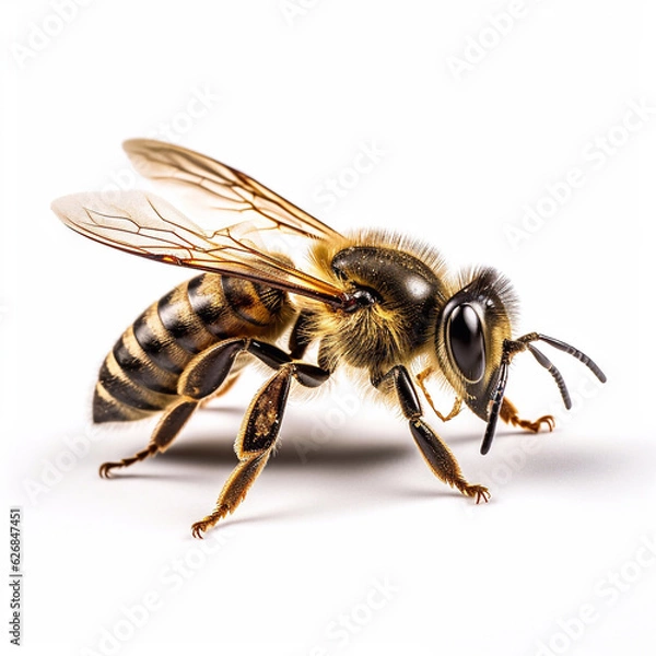 Fototapeta Beautiful wild beast bee looking forward is shown in full length, Ai generated