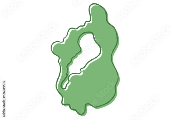 Obraz 手書き風の滋賀県