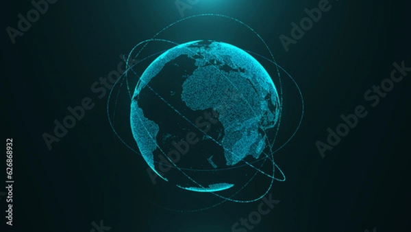Fototapeta Globe digital data earth connect future technology abstract business.
Scientific growth network surrounding planet world concept.
