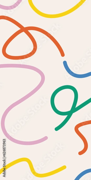 Obraz Candy Playful Brutalist Background Pattern or Phone Wallpaper. Simple shapes. Bauhaus.