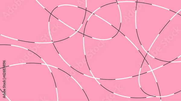 Obraz seamless pattern lines on barbie pink background