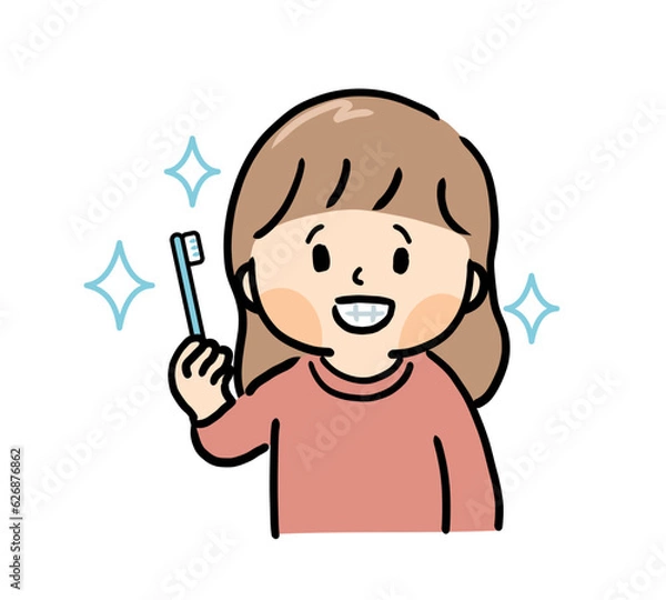 Fototapeta 歯磨きする女の子