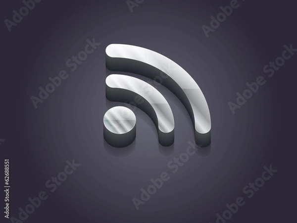 Obraz 3d Vector illustration of rss icon