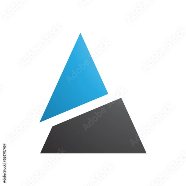 Obraz Blue and Black Split Triangle Shaped Letter A Icon