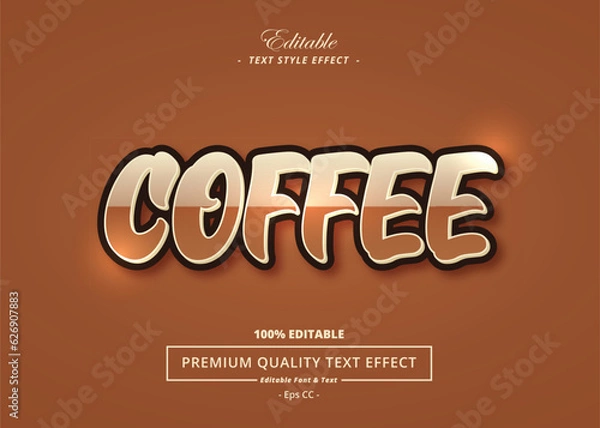 Obraz COFFEE VECTOR STYLE TEXT EFFECT