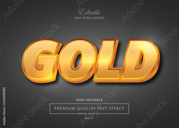 Obraz GOLD VECTOR TEXT STYLE EFFECT