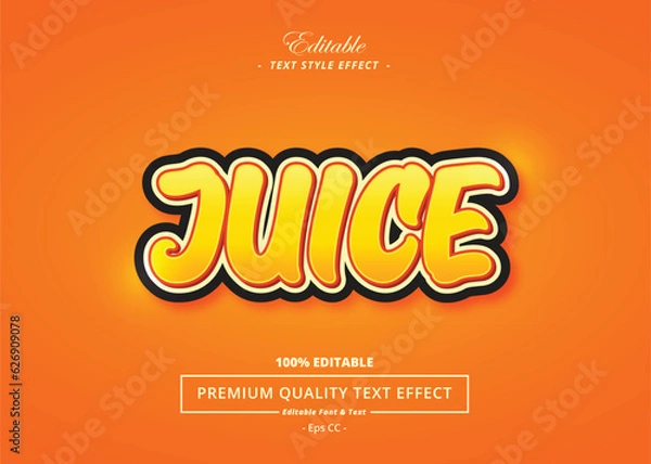 Obraz JUICE VECTOR TEXT STYLE EFFECT
