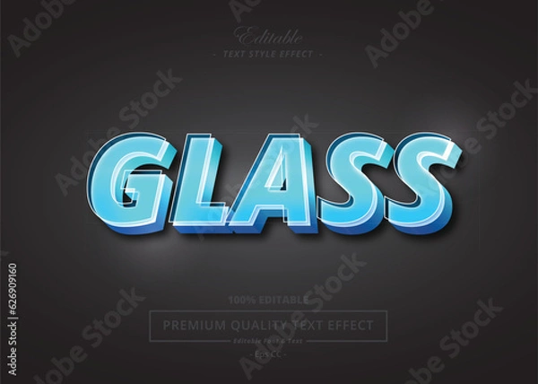 Obraz GLASS VECTOR TEXT STYLE EFFECT