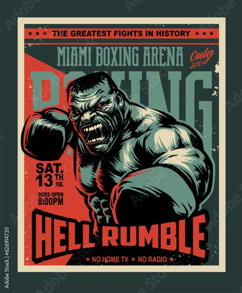 Fototapeta Heavyweight Aggressive Boxer	
