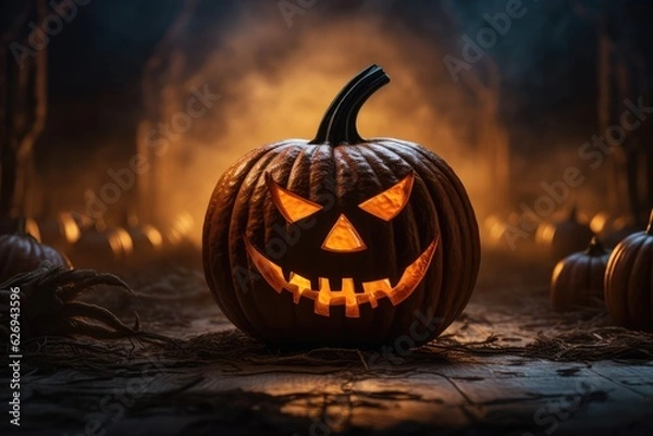 Obraz Evil Jack-o'-lantern - Helloween - AI Generated