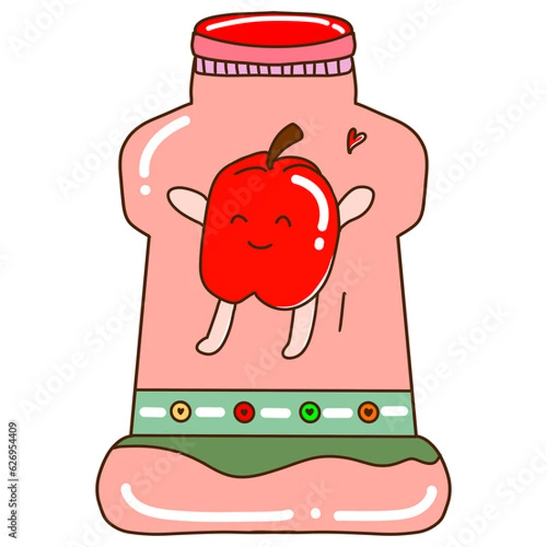 Obraz cartoon apple juice