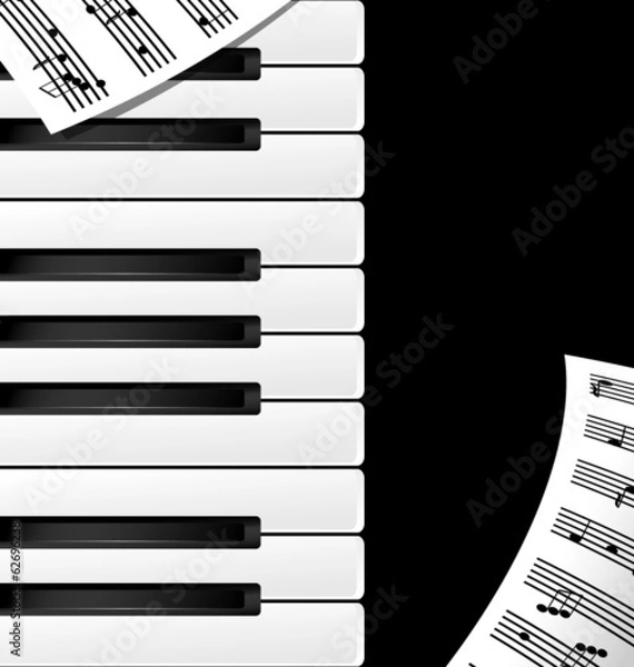 Fototapeta background keys and note