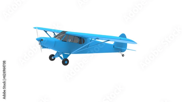 Fototapeta plane angle view without shadow 3d render