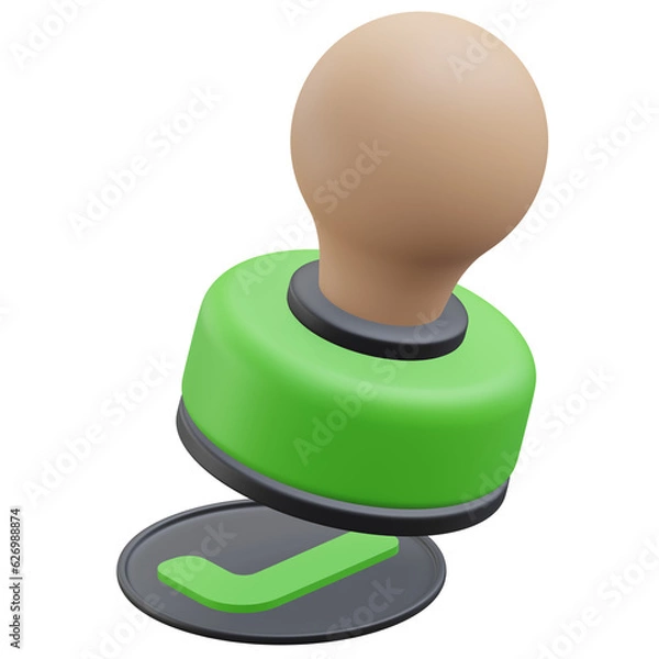 Fototapeta approved stamp, approved and rejected 3d icon illustration with transparent background