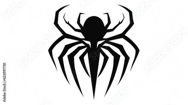 Obraz Spider black white tattoo element vector template animal. Generative AI