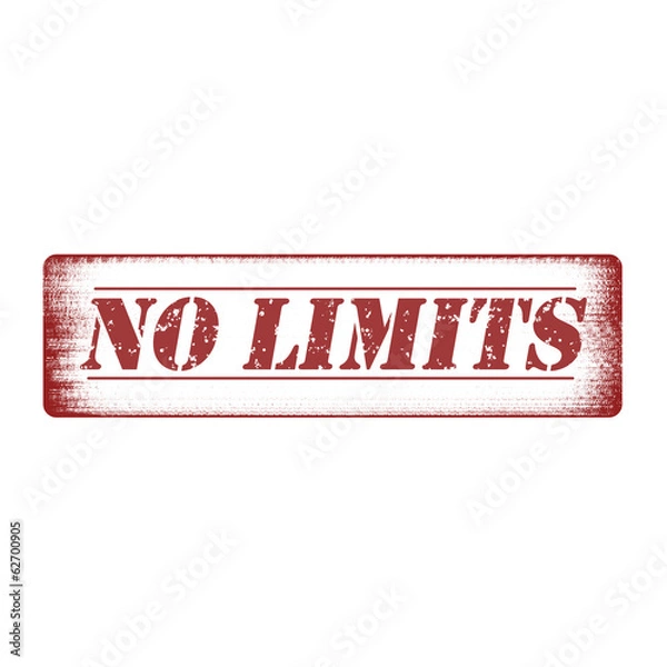 Obraz No limits red square stamp, vector illustration