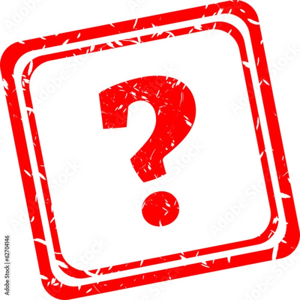 Fototapeta Question mark red stamp sign icon. Help symbol. FAQ sign