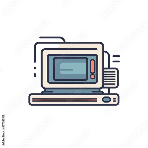 Fototapeta VECTOR ICON OF A COMPUTER LAPTOP FLAT DESIGN