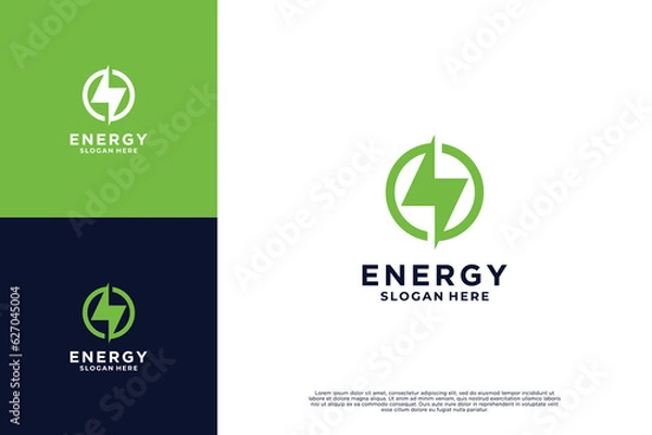 Obraz Solar energy logo design with creative concept.