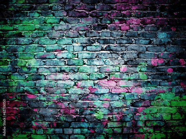 Obraz graffiti brick wall
