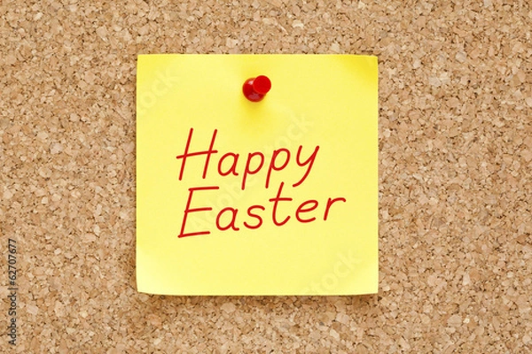 Fototapeta Happy Easter Sticky Note