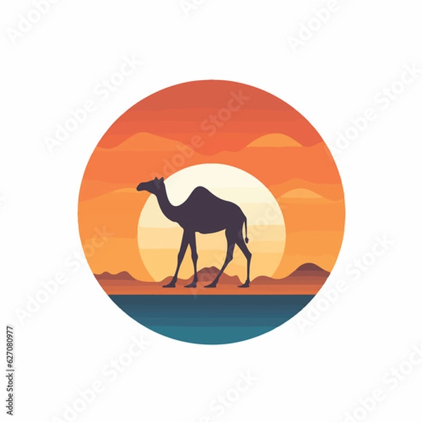 Obraz Camal in cartoon, doodle style. 2d cut illustration in icon, logo style. 