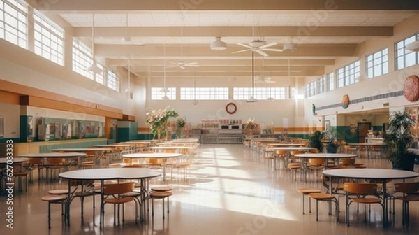 Fototapeta School cafeteria interior design
