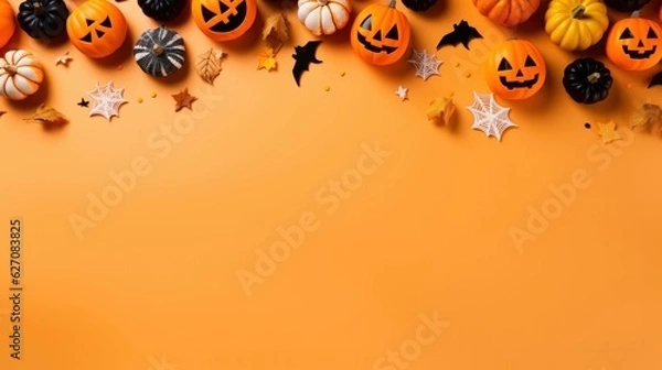 Fototapeta halloween pumpkin background with copyspace