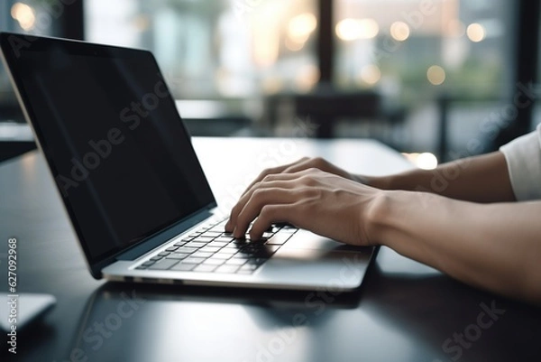 Obraz Laptop computer mockup blank screen for advertising