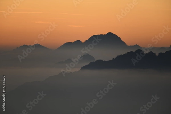 Obraz sunset in the mountains
