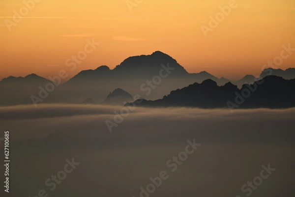 Obraz sunset in the mountains