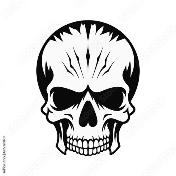 Fototapeta Artistic vector of a skull illustration. Suitable for tattoo, design, and logo.