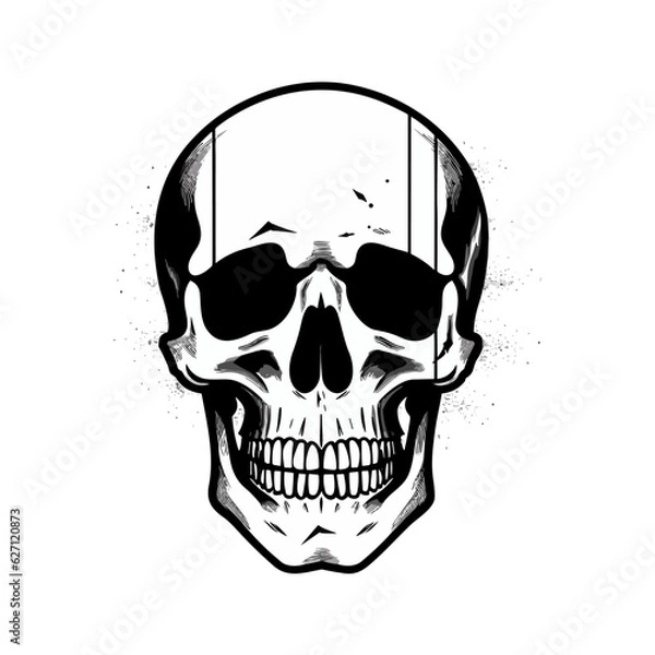 Fototapeta Artistic vector of a skull illustration. Suitable for tattoo, design, and logo.